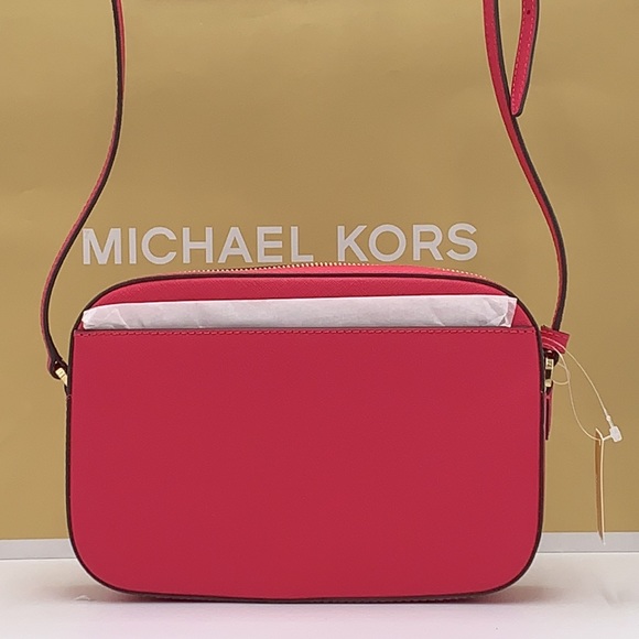 MICHAEL KORS 
Jet Set Large Saffiano Leather Crossbody Bag ELECTRIC PINK COLOR - Picture 7 of 15